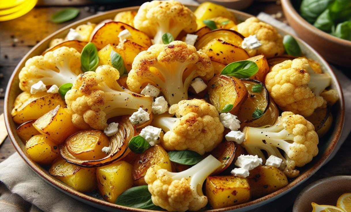Roasted cauliflower with feta cheese