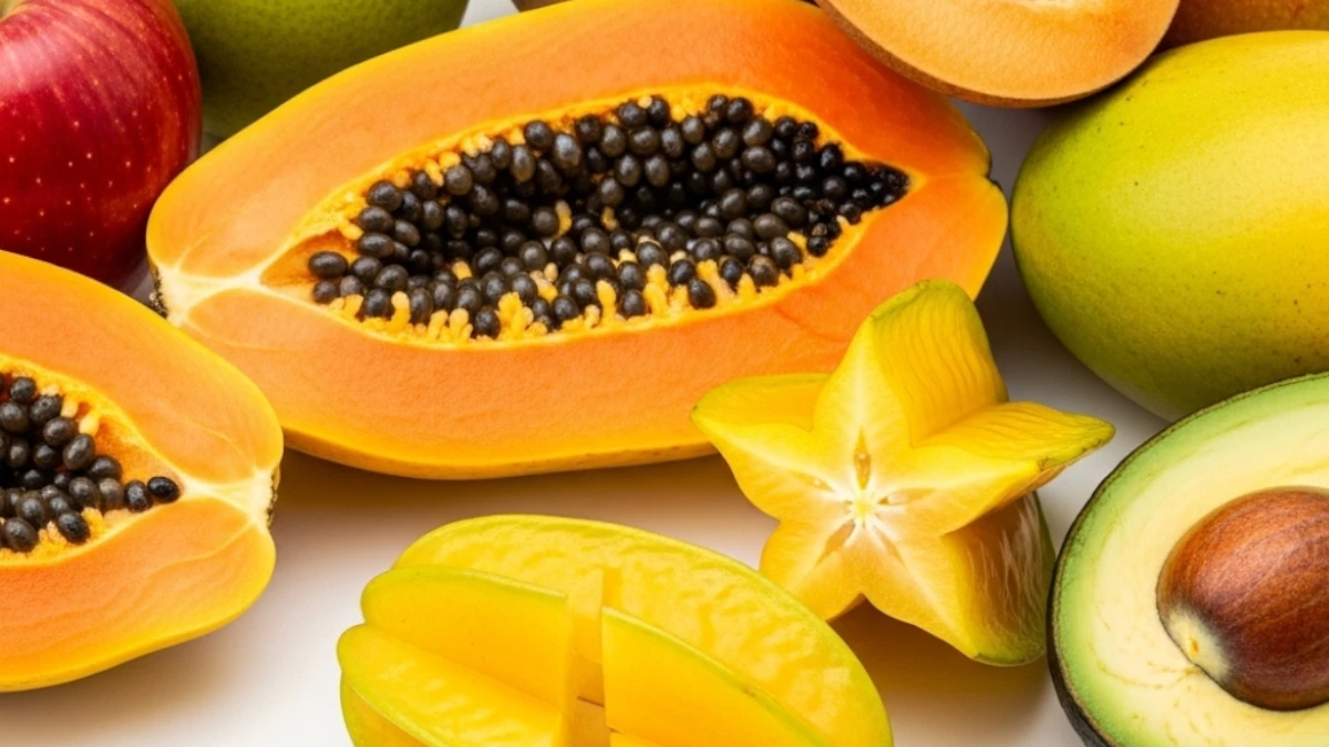 Assortment of fruits rich in lysine with balanced arginine levels
